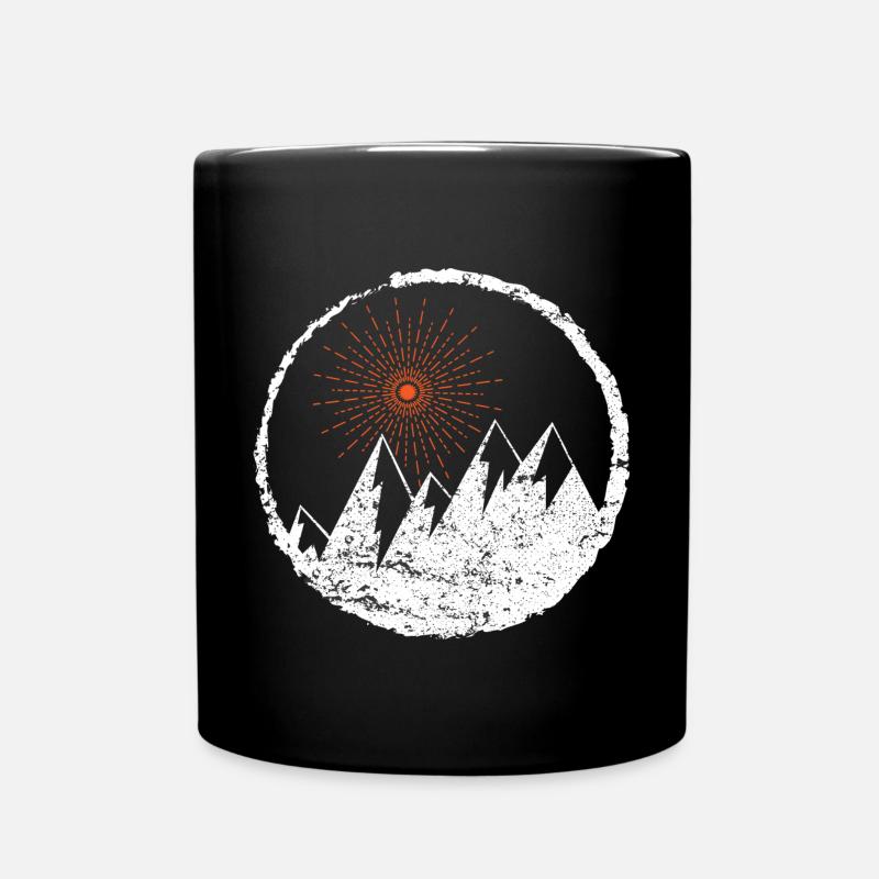 Berge Mountains Berg l Icon Symbol Logo Sonne - Tasse einfarbig - Schwarz
