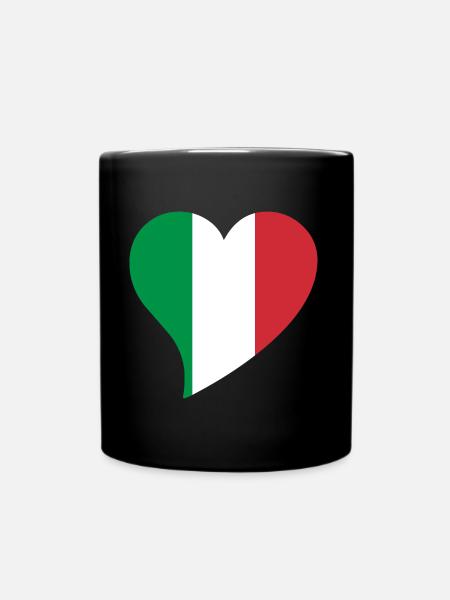 Heart for Italy - Full Colour Mug - black