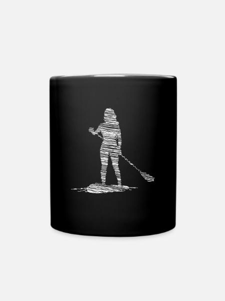 Stand Up Paddling Sup Gekritzel - Tasse einfarbig - Schwarz
