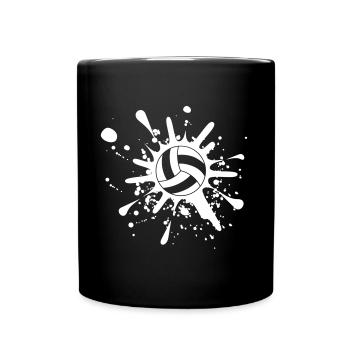 Volleyball Splash Vector Design - Tasse einfarbig - Schwarz - Vorne