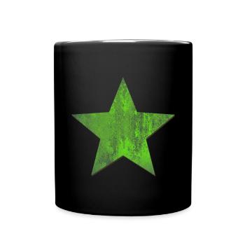 Green star 5 five - Full Colour Mug - black - Front