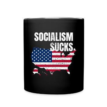 Socialism Sucks Anti Socialism Capitalism - Full Colour Mug - black - Front