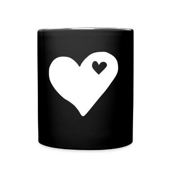 Émoji de coeur esquisse - Mug uni - noir - Devant