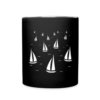 Sailing ship boat sailing - Full Colour Mug - black - Front