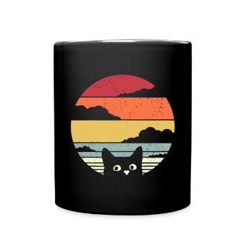 Graphique drôle de chat - Mug uni - noir - Devant