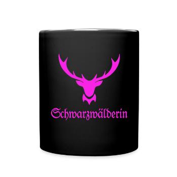 Schwarzwälderin Hirschgeweih - Tasse einfarbig - Schwarz - Vorne