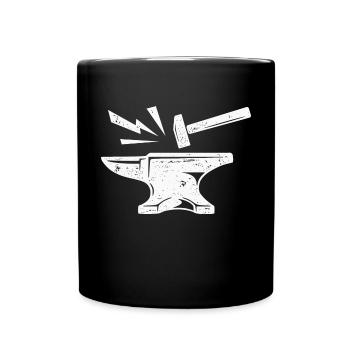 Anvil Hammer Blacksmith Metalworker Farrier - Full Colour Mug - black - Front