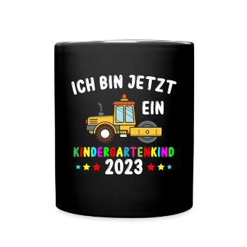 Kindergartenkind 2023 Kita Start Kindergarten - Tasse einfarbig - Schwarz - Vorne
