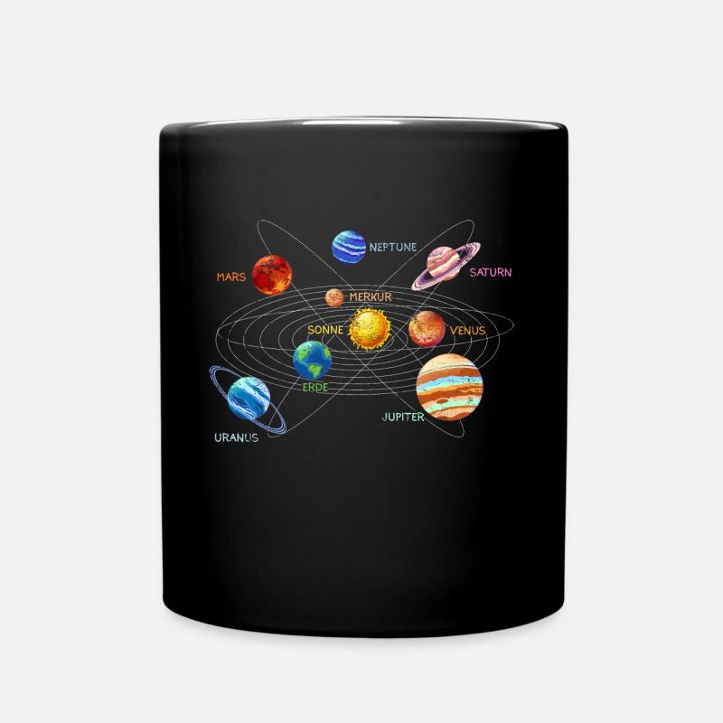Sonnensystem - Tasse einfarbig - Schwarz