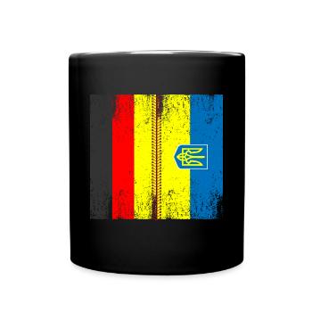 Deutsch Ukraine Flagge Ukraine Deutschland - Tasse einfarbig - Schwarz - Vorne