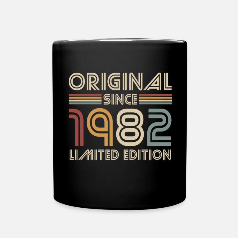 1982 Vintage Anniversaire Rétro Cadeau - Mug uni - noir