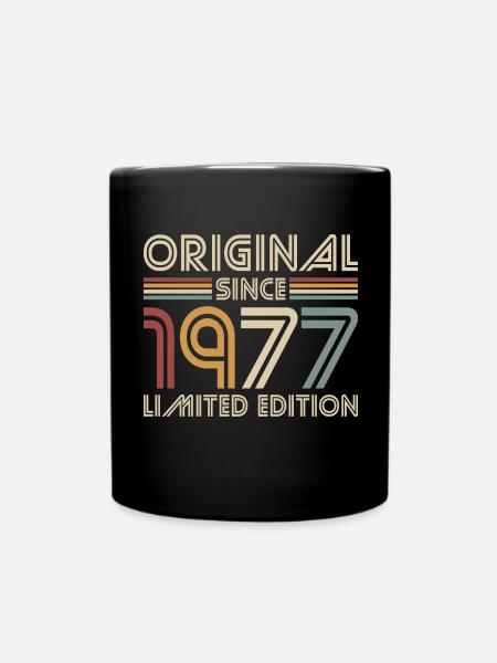 1977 Vintage Birthday Retro Gift - Full Colour Mug - black