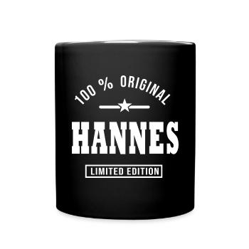 Gift Hannes personalized first name hannes - Full Colour Mug - black - Front