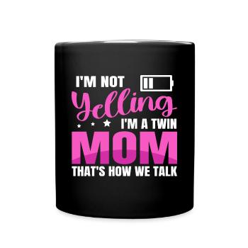 Muttertag Mutter von 2 Design für eine Mutter von - Tasse einfarbig - Schwarz - Vorne