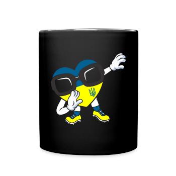 Ukraine Dabbing Heart Ukraine Flag Peace - Tasse einfarbig - Schwarz - Vorne