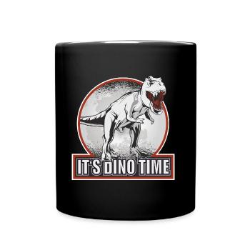 Dinosaurier T-Rex Its dino time - Tasse einfarbig - Schwarz - Vorne