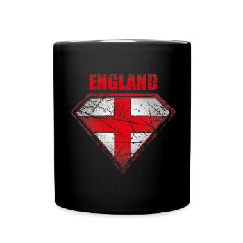 England Superhero Flag Vintage Retro Symbol - Full Colour Mug - black - Front