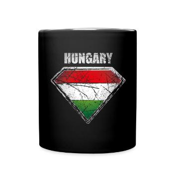 Ungarn Superheld Flagge ungarisches Symbol - Tasse einfarbig - Schwarz - Vorne