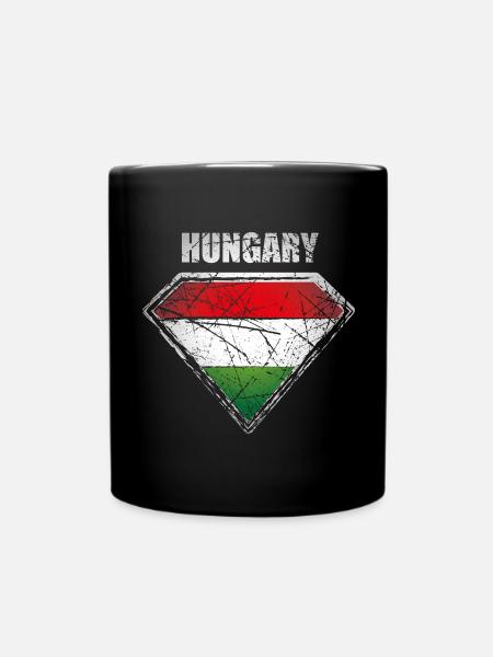 Hongrie Super-héros Drapeau Symbole hongrois - Mug uni - noir