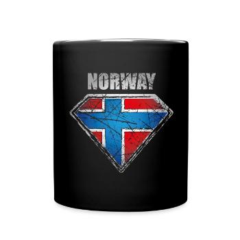 Norway superhero flag norwegian symbol - Full Colour Mug - black - Front