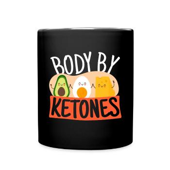 Body By Ketones Cheese Eggs Avocado - Full Colour Mug - black - Front
