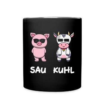 Sau Kuhl - Tasse einfarbig - Schwarz - Vorne