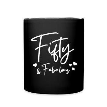 Fünfzig fabelhaft - Tasse einfarbig - Schwarz - Vorne