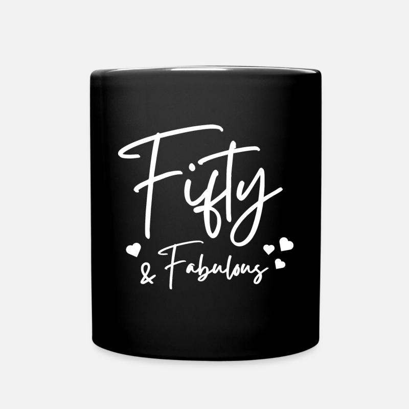 Fifty fabulous - Full Colour Mug - black
