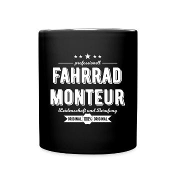 Fahrradmonteur Beruf Geschenk - Tasse einfarbig - Schwarz - Vorne