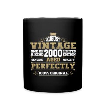 August Vintage 2000 22nd Birthday Gift Fun - Full Colour Mug - black - Front