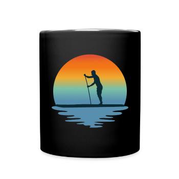 Stand Up Paddleboarding Sunset Wassersport Paddel - Tasse einfarbig - Schwarz - Vorne