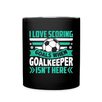J’aime marquer des buts Drôle de football - Mug uni - noir - Devant
