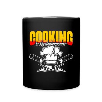 Lustiger kulinarischer Humor mit Superpower für - Tasse einfarbig - Schwarz - Vorne