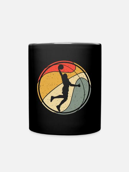 Basketball Spieler Retro Dunking Basketballer - Tasse einfarbig - Schwarz