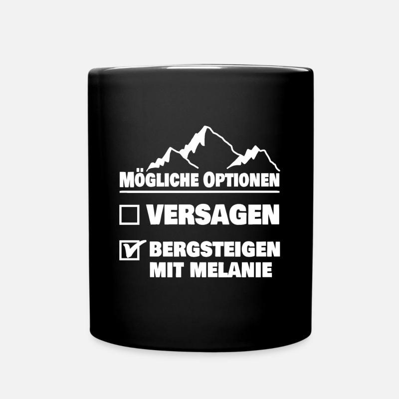 Bergsteigen mit melanie - Tasse einfarbig - Schwarz