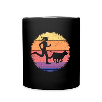 Canicross Runner Cross-Country Running Femmes - Mug uni - noir - Devant