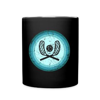 Retro Floorball Player Floorball Floorball Player - Full Colour Mug - black - Front