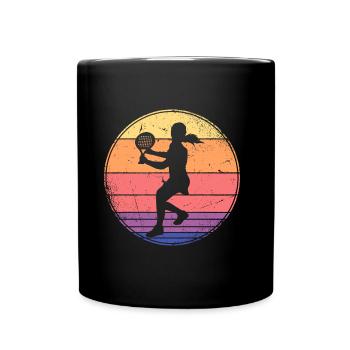 Padel Player Retro Design Padeltennis Women - Full Colour Mug - black - Front