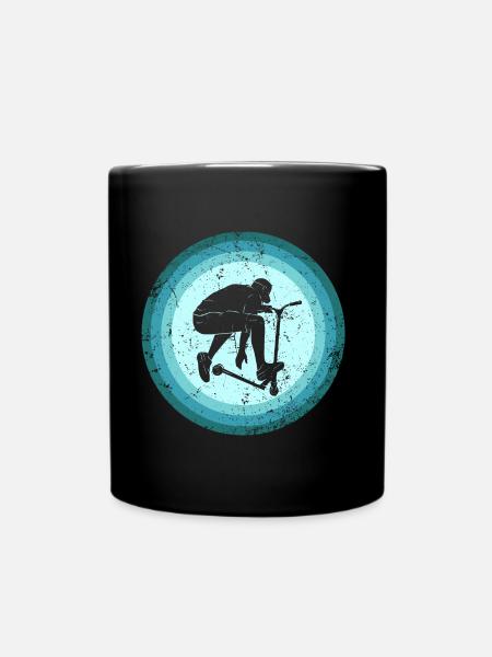Stunt Scooter Scooter Kids Young Retro - Full Colour Mug - black