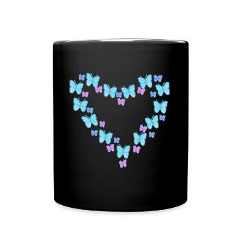 Cœur de papillon - Mug uni - noir - Devant