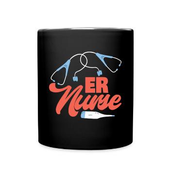 ER Nurse Emergency Room Nurse - Full Colour Mug - black - Front