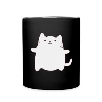 Gezogene Katze 1 - Tasse einfarbig - Schwarz - Vorne