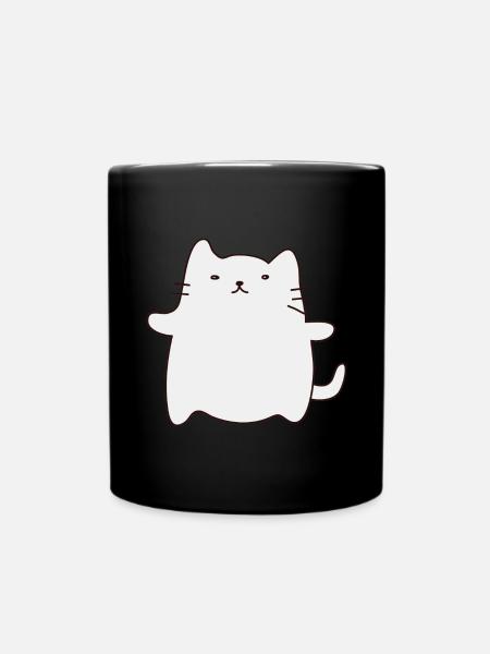Drawn cat 1 - Full Colour Mug - black