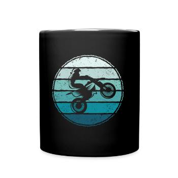 Motocross Dirt Bike Motorrad Enduro Moto-Cross - Tasse einfarbig - Schwarz - Vorne