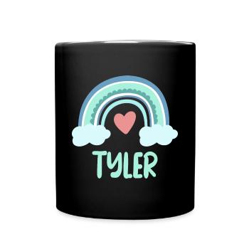 Tyler Name Rainbow Baby - Full Colour Mug - black - Front