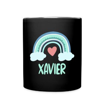 Xavier Nom Rainbow Baby - Mug uni - noir - Devant