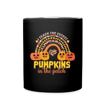Halloween Pumpkin Witch - Full Colour Mug - black - Front