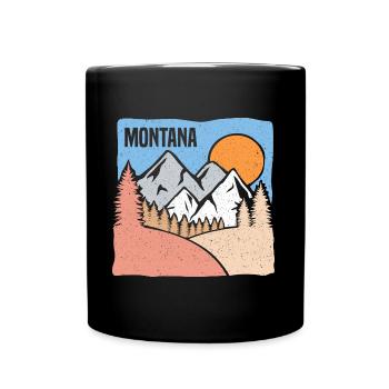 Natur Montana Mountain Design für stolze Montaner - Tasse einfarbig - Schwarz - Vorne
