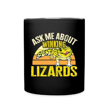 Leopard Gecko Lizard Reptiles Herpetologist - Full Colour Mug - black - Front