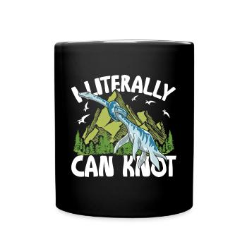 I Literally Can Knot Dino Dinosaurier Knoten - Tasse einfarbig - Schwarz - Vorne